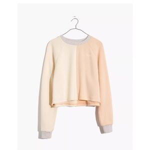 Madewell MWL Airyterry Colorblock Cropped Sweatshirt - Size XS - NWT